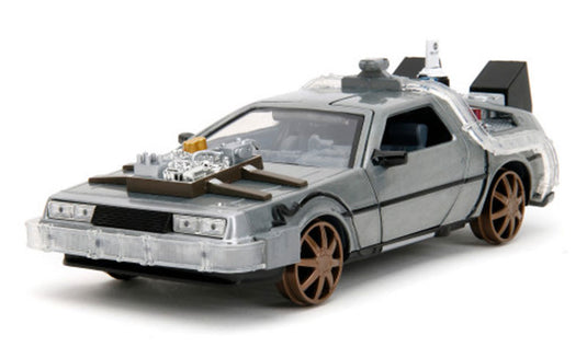 DeLoreanデロリアン Time Machine with Rail Wheels Back t / JADA 1/24 ミニカー 模型