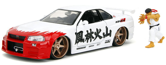 Nissan日産 Skylineスカイライン GT-R R34 ストリートファイター リュウ 劇中車 / JADA 1/24 ミニカー 模型