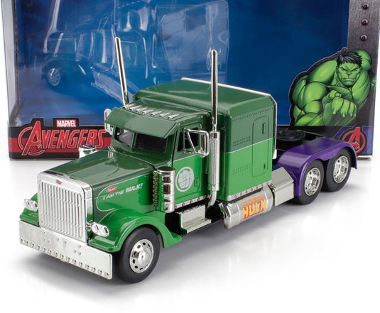 Peterbiltピータービルト 379 トラクター トラック 3軸 ハルク 1992 2トーングリーン TV SERIES / JADA 1/24 ミニカー