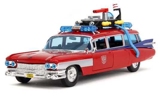 トランスフォーマー x ゴーストバスターズ ECTO-1 G1 マッシュアップ 40周年記念 ミニカー / JADA 1/24