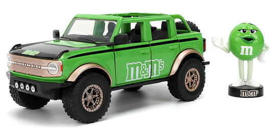 M&M's 2021 Ford Bronco グリーン グリーンM&Mフィギュア付き ミニカー / JADA 1/24
