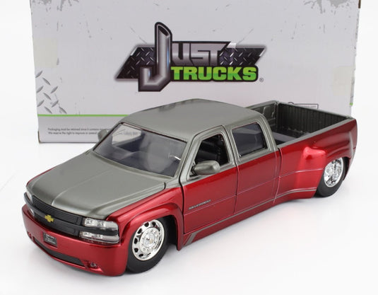 CHEVROLETシボレー SILVERADOシルバラード ピックアップ デュリー 1999 レッドシルバー / JADA 1/24 ミニカー