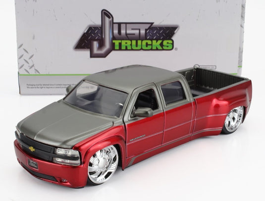 CHEVROLETシボレー SILVERADOシルバラード ピックアップ デュリー 1999 レッドシルバー / JADA 1/24 ミニカー