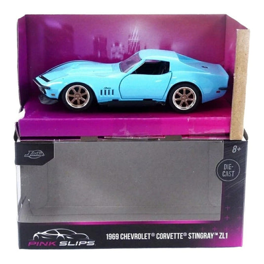 1969 シボレー コルベット スティングレイ ZL1 ブルー ピンクスリップス / Jada Toys 1/32 ミニカー