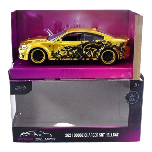 ダッジ チャージャー SRT ヘルキャット 2021 ゴールド ピンクスリップ / Jada Toys 1/32 ミニカー