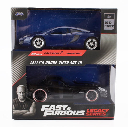 DODGEダッジ レティ バイパー SRT 10 クーペ McLARENマクラーレン MP4 12C 2台セット ワイルドスピード ブラックブルー TV SERIES / JADA 1/32 ミニカー