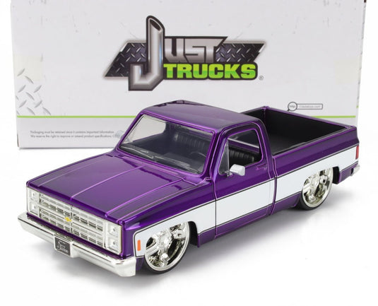 CHEVROLETシボレー C10 ピックアップカスタム 1985 パープルホワイト / JADA 1/24 ミニカー
