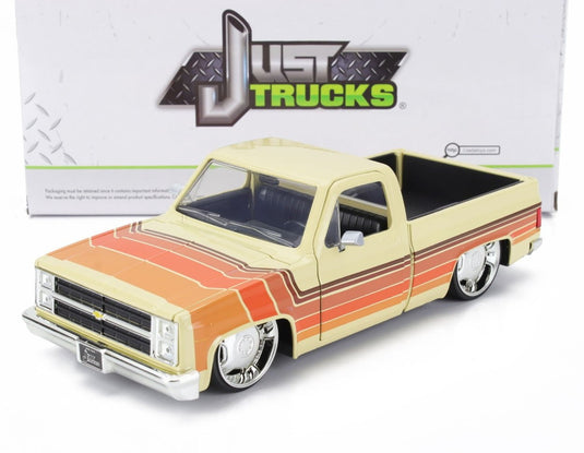 CHEVROLETシボレー C10 ピックアップカスタム 1985 クリームブラウンオレンジ / JADA 1/24 ミニカー