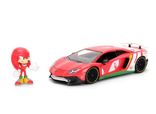 ランボルギーニ アヴェンタドール ソニック ナックルズ フィギュア付 キャラクター / JADA 1/24 ミニカー 模型