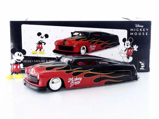 マーキュリー エイト 1951 ミッキーマウス フィギュア付き ブラック/レッド / Jada Toys 1/24 ミニカー
