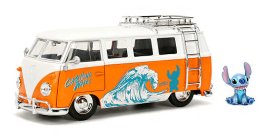 Volkswagenフォルクスワーゲン Bus 1961 スティッチ キャラクター 模型 モデル / JADA 1/24 ミニカー 模型