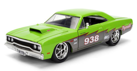 Plymouthプリムス Road Runner 1970 Lime Green and 938 / JADA 1/24 ミニカー 模型