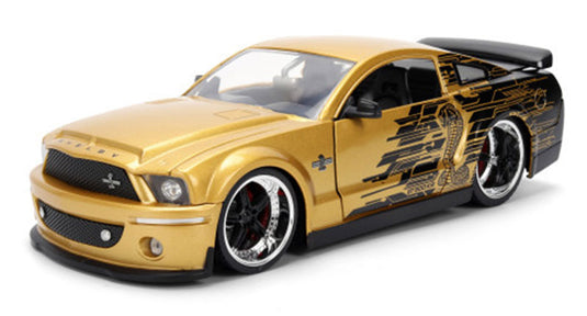 Fordフォード Mustang Shelby GT500 KR 2008 Gold and Blac / JADA 1/24 ミニカー 模型