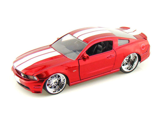 Fordフォード 2010 Mustang GT in Candy Red with White Strip / JADA 1/24 模型