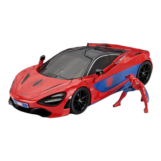 McLarenマクラーレン 720S スパイダーマン フィギュア付き MARVEL 2018 レッド/ブルー TVシリーズ / JADA 1/24 ミニカー