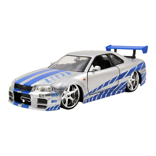 Nissan日産 Brian's Skyline GT R (R34) in Candy Silver / JADA 1/24 模型