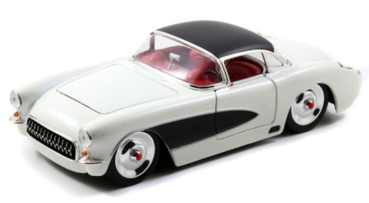Chevroletシボレー Corvetteコルベット 1957 White and Blackホワイトアンドブラック / JADA 1/24 模型