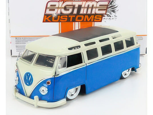 VOLKSWAGEN T1 MINIBUS CUSTOM 1962 BLUE WHITE/JADA 1/24ミニカー