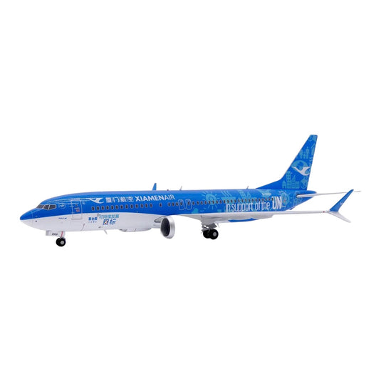 アモイ航空 Xiamen Airlines ボーイング 737-MAX8 B-20CP 「in support of the UN」国連支援特別塗装 / JC Wings 1/200 飛行機模型 旅客機