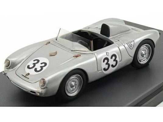 PORSCHE - 550RS SPIDER N 33 24h LE MANS 1957 HERRMANN - FRANKENBERG - SILVER/JOLLY-MODEL 1/43ミニカー