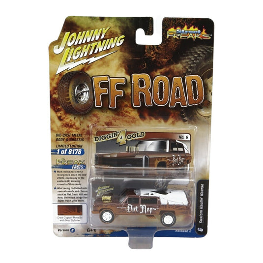 FORD USAフォード HAULIN HEARSE CARRO FUNEBRE FUNERAL CAR OFF ROAD 1970 BROWN WHITEブラウ / JOHNNY LIGHTNING 1/64 ミニカー