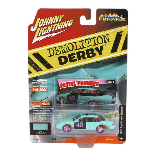 FORDフォード USA CROWNクラウン VICTORIAビクトリア No.43 DEMILITIONデモリション DERBYダービー 1997 LIGHTラ / JOHNNY LIGHTNING 1/64 ミニカー