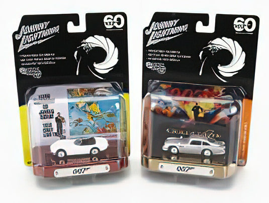 TOYOTA SET 2X DB5 1965 007 JAMES BOND GOLDENEYE + 2000GT SPIDER 1967 007 JAMES BOND YOU ONLY LIVE TWICE SI VIVE SOLO DUE VOLTE WHITE/JOHNNY LIGHTNING 1/64ミニカー