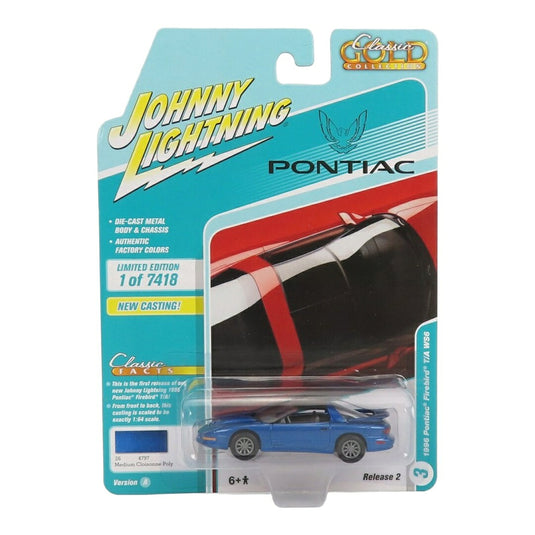 Pontiacポンティアック Firebirdファイヤーバード Trans Amトランスアム 1996 メタリックブルー / JOHNNY LIGHTNING 1/64 ミニカー