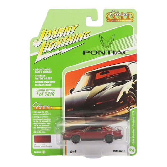 Pontiacポンティアック Firebird Trans Am 1984 ダークレッド / JOHNNY LIGHTNING 1/64 ミニカー