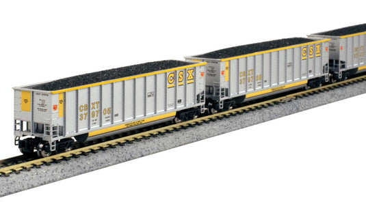 CSX ベスゴン・コールポーター 8両セット 完成品 (グレー/イエロー/イエローレタリング) / KATO Nゲージ 鉄道模型 外国鉄道