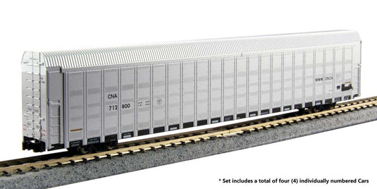 カナディアン・ナショナル鉄道 密閉型アルミ製自動車運搬車 4両セット 完成品