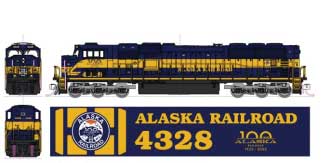 アラスカ鉄道 EMD SD70MAC ディーゼル機関車 ノーズヘッドライト付 スタンダードDC