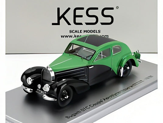 BUGATTI 57C COUPE AERODYNAMIQUE クローズドルーフ 1938 グリーン ブラック/ Kess-Model 1/43 ミニカー