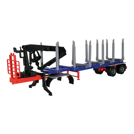 Log Trailer with Loading Craneクレーン Plastic Model Kit / Kibri 1/87 模型