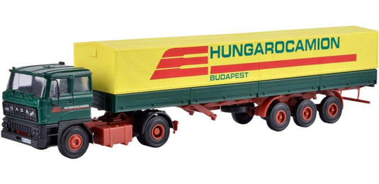 Hungarocamion RABA 2軸トラクターユニット カーテンサイドトレーラー / Kibri 1/87 建設機械模型 工事車両