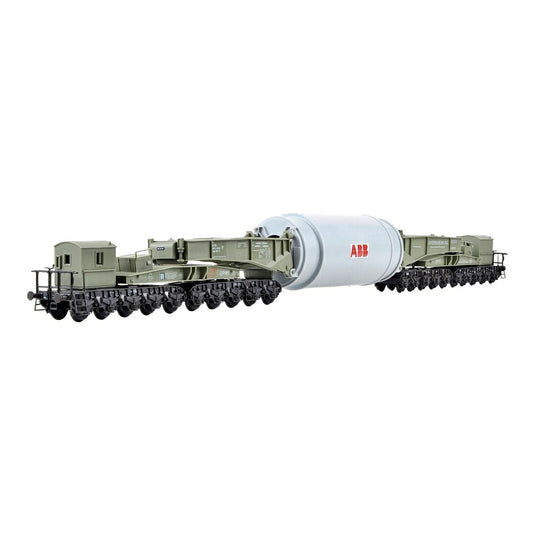MAN 鉄道用ローローダー Uaai 687.9 発電機ステーター輸送 / Kibri 1/87 ミニカー トラック模型