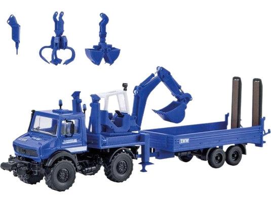 THW Unimog ショベルボディとデバイス付き ショベル / Kibri 1/87 建設機械模型 工事車両
