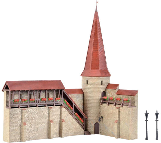 city wall with round tower in Weil ジオラマ・アクセサリー /Kibri 1/87