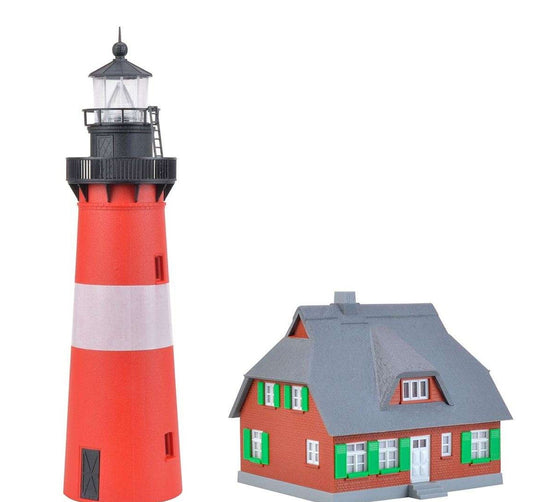 Kibri Leuchtturm H?rnum Sylt mit Nebengeb?ude 39166 1/87 模型