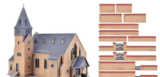 Kibri Church with Wall from the Westerwald 39766 1/87 模型