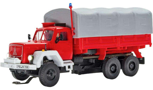 消防 Magirus Jupiter フラットベッド トラック / Kibri 1/87 建設機械模型 工事車両