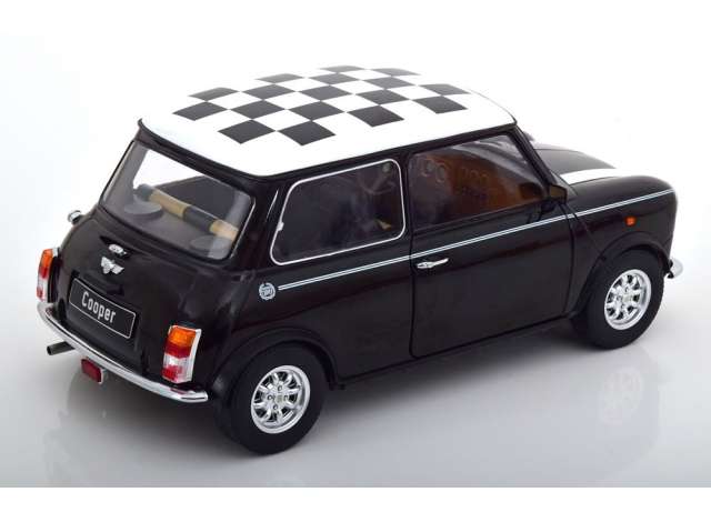 ギャラリービューアに画像をロードする, Mini Cooper with Chequered Flag, black/white/KK-SCALE 1/12ミニカー
