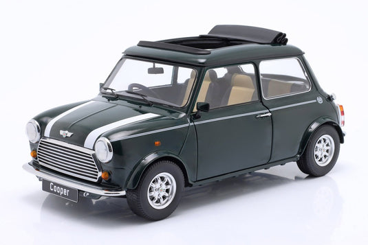 Miniミニ Cooperクーパー サンルーフ付 ダークグリーン ホワイト RHD / KK-SCALE 1/12 ミニカー