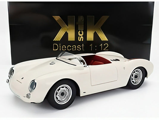 【予約】PORSCHE 550A スパイダー 1953 ホワイト レッド/ KK-SCALE 1/12 ミニカー