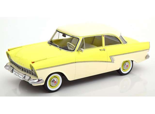 1957 Ford Taunus 17M P2, light yellow/white/KK-SCALE 1/18ミニカー 750台限定