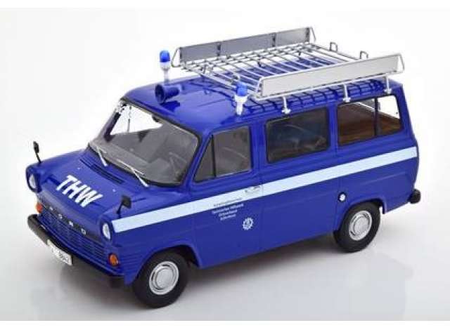 ギャラリービューアに画像をロードする, 1965 Ford Transit THW Cologne with roof rack, blue/purple/KK-SCALE 1/18ミニカー
