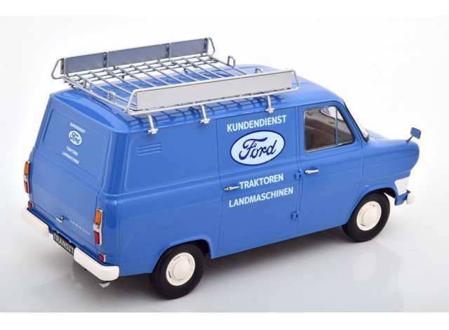 ギャラリービューアに画像をロードする, 1965 Ford Transit Delivery Van with Roof Rack Ford Kundendienst, blue/KK-SCALE 1/18ミニカー
