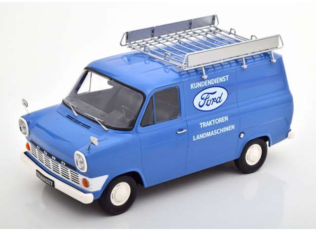 ギャラリービューアに画像をロードする, 1965 Ford Transit Delivery Van with Roof Rack Ford Kundendienst, blue/KK-SCALE 1/18ミニカー
