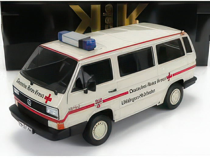 VOLKSWAGEN T3 MINIBUS DEUTSCHES ROTES KREUZ AMBULANCE 1987 CREME RED/KK-SCALE 1/18ミニカー