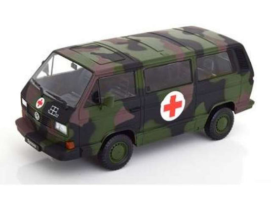 1987 Volkswagen バス T3 ドイツ軍救急車 カモフラージュ/KK-SCALE 1/18ミニカー
